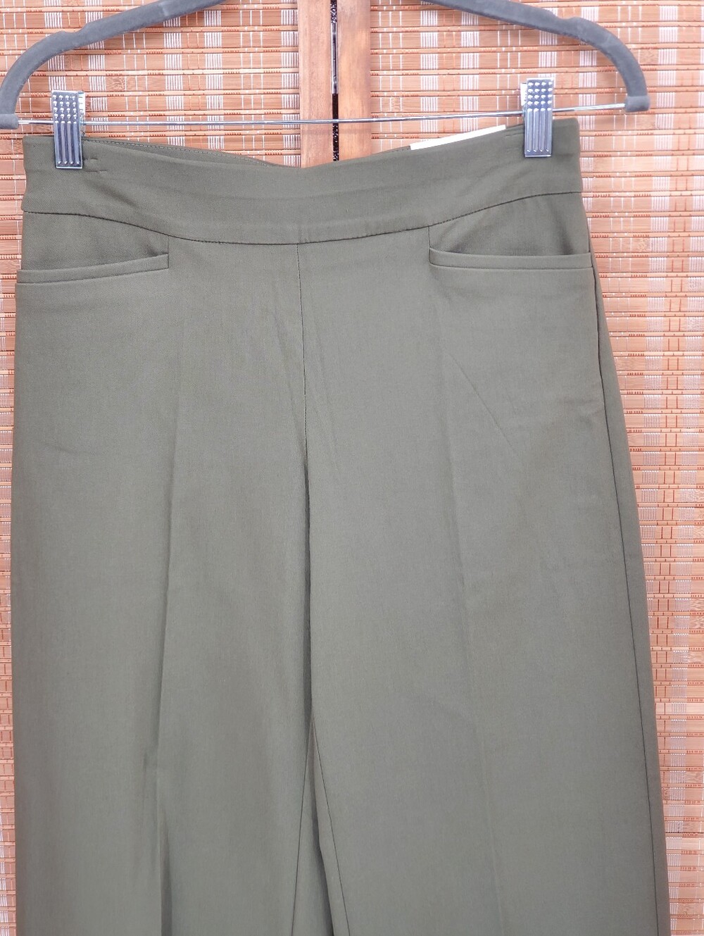 ♤ Chicos Brigitte Crop Wide Leg Pull On Pants Olive Green Chicos Size 000R NWT - Picture 6 of 9